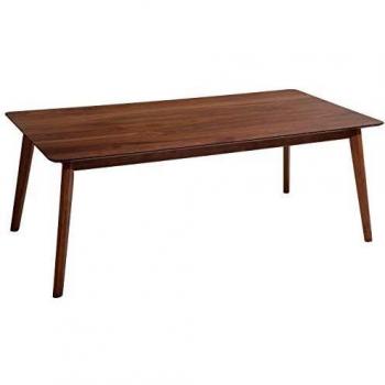 Mesa de comedor de madera oscura 200 x 100 cm hoja extensible patas de madera minimalista escandinavo