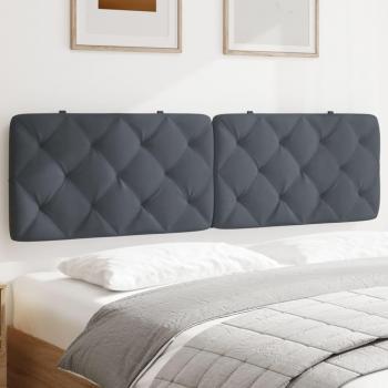 Cabecero de cama acolchado de terciopelo gris oscuro de 180 cm Vidaxl