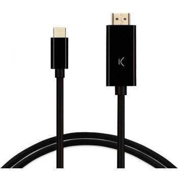 KSIX Cable Adaptador de USB-C a HDMI 2 Metros 60Hz