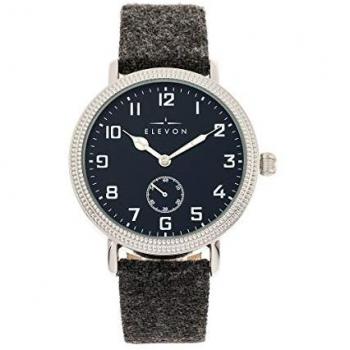 Elevon Northrop Men's Wool-Overlay Leather Watch - Charcoal/Navy, Stainless Steel