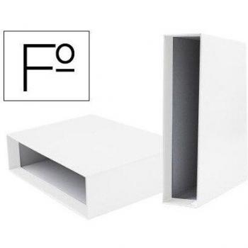 CAJA ARCHIVADOR LIDERPAPEL DE PALANCA CARTON FOLIO DOCUMENTA LOMO 82MM COLOR BLANCA