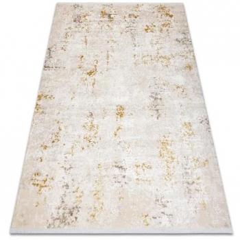 Alfombra Moderna Duke 51546 Crema/Dorado - Vintage, Estructurada, Muy Suave, Flecos Beige 240x330 cm