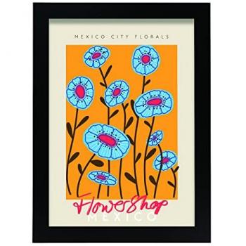 Lámina Artística Decorativa A4 con Ilustración Floral de Ciudad de México para Decorar Hogar y Estudios