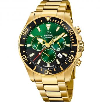 Reloj Jaguar Executive J864/6 para Hombre de Acero Inoxidable 316L Dorado con Esfera Verde
