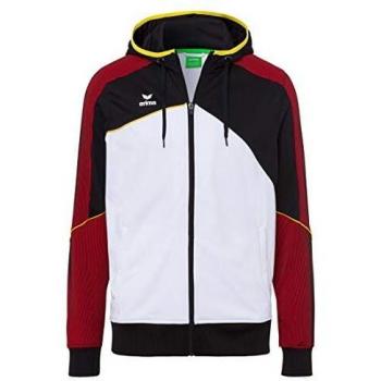 Erima GmbH Premium One 2.0 Chaqueta con Capucha, Mujer, Blanco/Negro/Rojo/Amarillo, 34