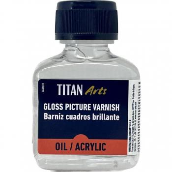 Barniz para cuadros brillante de 100ml Titan Arts - Protección y brillo para óleo y acrílico