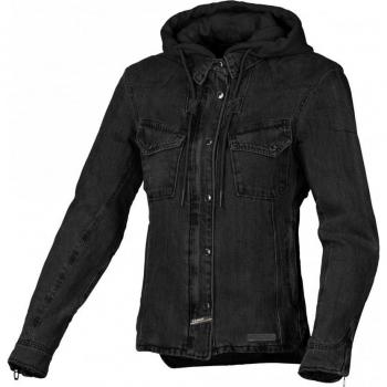 Chaqueta textil de moto para mujer Macna Inland con capucha - Negra (L)