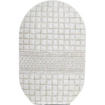 Jarrón de resina blanco moderno con medidas 18x6x28 cm