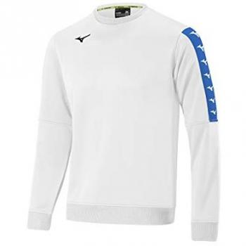 Mizuno Nara Training Junior Sweatshirt - Unisex Long-Sleeved, White, 12 Years