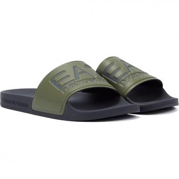 EA7 - Chanclas Verdes para Hombre - Maxilogo 42 Beige