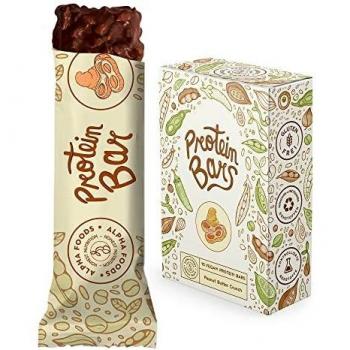 Vegan protein barritas - PEANUT BUTTER CRUNCH - 15 Barras proteínas veganas sin azúcares añadidos, alto en proteínas, bajo en carbohidratos