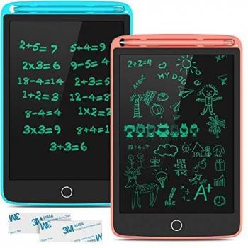 Tecboss Tableta de Escritura LCD, 8,5 Pulgadas Tableta Gráfica con 4 Imanes, Tablero de Dibujo Pizarras para Oficina en Casa Escuela, 2 Paquetes