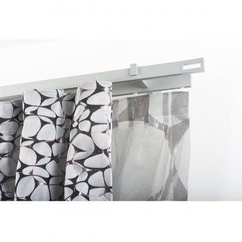 InCasa Barra Doble para Cortina 32 x 12 mm, 180 cm. de Longitud, en Aluminio Cepillado – Completo