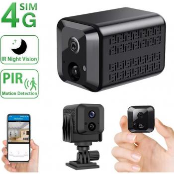 Mini cámara de vigilancia 4G HD 1080P, IP, 140°, inalámbrica, visión nocturna, video secreto, protección y detección de movimiento IR