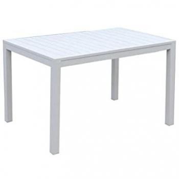 Mesa Comedor Rectangular de Aluminio Blanco 70x53 cm h 75 cm Modelo Sullivan