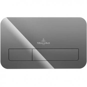 Placa de Empotrar Villeroy & Boch ViConnect, 2-Menciones, 269 x 161 x 13 mm, Vidrio Gris Brillante