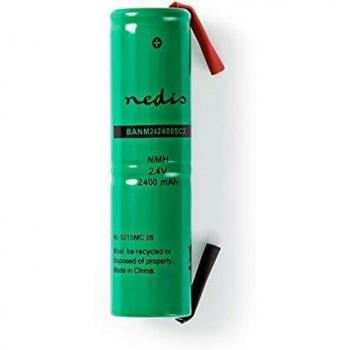 NEDIS Recargable Ni-MH Battery Pack Batería de Níquel-Metal Hidruro - 2,4 V - 2400 mAh - Conector de Soldadura Verde