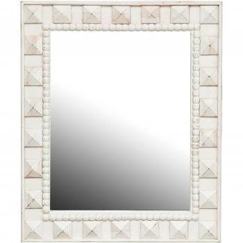 Espejo de Pared Colgante Vertical/Horizontales 77x5x63 cm Acabado Blanco Envejecido