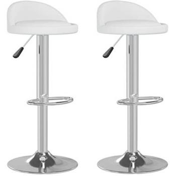 Taburetes de cocina 2 unidades cuero sintético blanco ajustables modernos para casa bistró pub restaurante con reposapiés