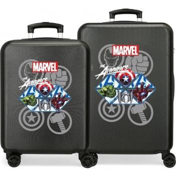 Juego de Maletas Avengers Heroes Rígidas 90L Negras Joumma Bags