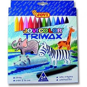 Jovi 973/24 - Ceras triangulares Triwax, estuche 24 ceras surtidas