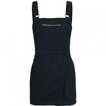 ForPlay Vestido Dungaree Wrap Mujer Vestido Corto Negro L, 100% algodón,