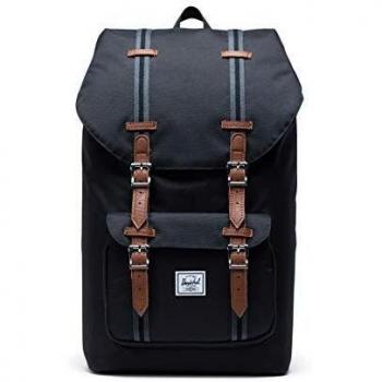 Herschel Mochila unisex para adultos Little America, color negro/marrón claro, 25 L