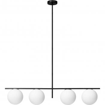 Lámpara colgante Jugen, negra, 4 luces