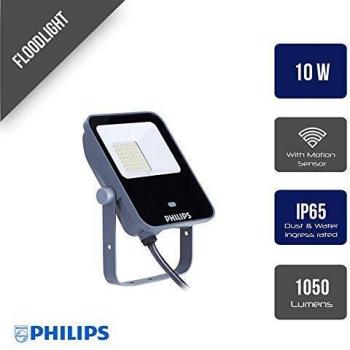 Proyector LED Philips BVP154 10W 1000lm IP65 con Sensor Blanco Neutro 4000K