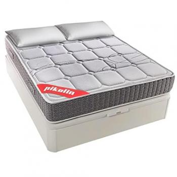 Pack Descanso Pikolin Colchón Troas Muelles Ensacados 180x200 + Canapé Abatible Blanco + 2 Almohadas de Fibra + Montaje y Retirada de Usado