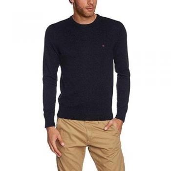 Tommy Hilfiger - Jersey de manga larga con cuello redondo para hombre, color blau