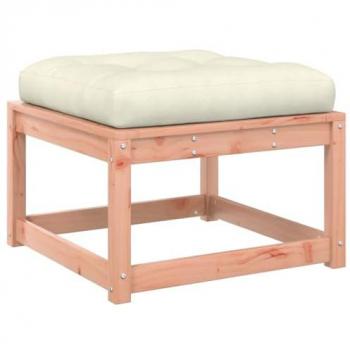 Taburete de jardín con cojines, madera maciza Douglas, dimensiones 63,5x63,5x38cm, color marrón