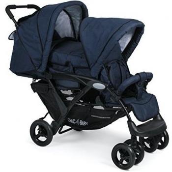 CHIC 4 BABY Cochecito gemelar DUO Jeans navy blue
