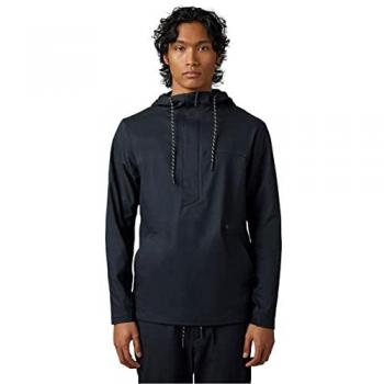 Chaqueta Anorak Survivalist 2.0 de Fox Racing, color azul y negro, impermeable, con capucha ajustable, bolsillo frontal con cremallera, diseño ligero y transpirable, ideal para actividades al aire libre