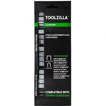 TOOLZILLA Paquete Surtido de Grapas - 4.400 Grapas Máxima Resistencia