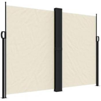 Carpa retráctil crema 180x600 cm con toldo lateral retráctil, pantalla de privacidad, mosquitera impermeable, ideal para jardín, balcón, patio y terraza