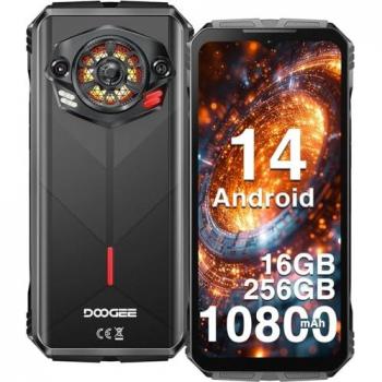 Smartphone DOOGEE S Punk 6.58'' FHD+ Dual SIM 6GB RAM, 256GB Almacenamiento, Batería 10800mAh, NFC, Android 14