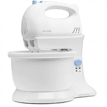 Batidora Amasadora Orbegozo con bol de 3,5 litros, 5 velocidades, función TURBO, potencia de 300 W, que bate, monta, mezcla, emulsiona y amasa