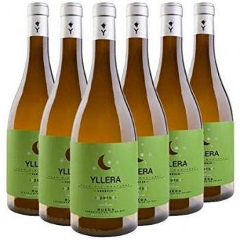 Yllera | Vino Blanco Yllera Verdejo Vendimia Nocturna | Pack de 6 uds | Verdejo | 75 cl | D.O Rueda | Aroma de Fruta Blanca, Cítricos y Anís | Elegante y Untuoso | Añada 2019 | Vino Español