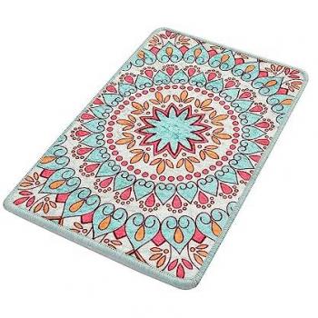Alfombra de Baño Mandala Antialergénica Suave y Absorbente 40x60cm Repelente al Polvo