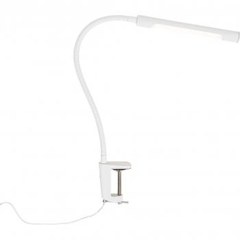 Lámpara de escritorio Clamp blanca con LED integrado y dimmer táctil - Lionard