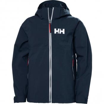 Helly Hansen Kids' Rigging Waterproof Rain Jacket Navy