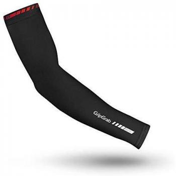 GripGrab AquaRepel Water Repellent Cycling Arm Warmers Anti-Slip PFC-Free DWR Thermal Autumn Winter Warm Thermo Sleeves Calentadores, Unisex-Adult, Negro, L