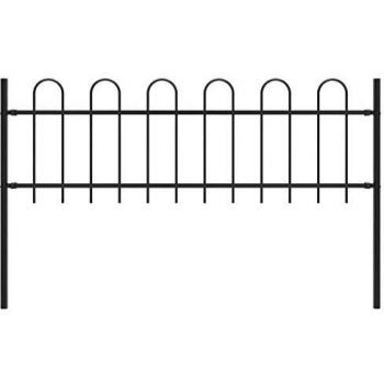 vidaXL Valla de jardín con puntas de aro acero negro 1,7x0,6 m