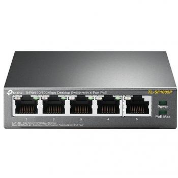 TP-LINK TL-SF1005P 5-Port 10/100 Mbps Desktop Switch with 4-Port PoE