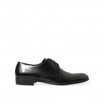 Dolce & Gabbana Black Leather Lace Up Men Dress Derby Shoes - EU42/US9