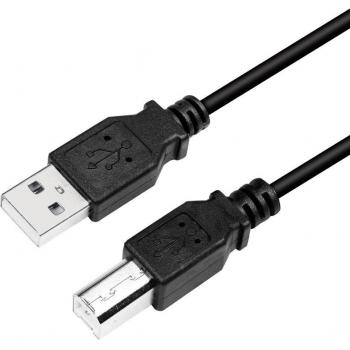 Cable USB 2.0 LogiLink CU0007B, conector USB-A a USB-B, longitud 2 m, color negro