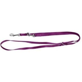 Correa larga de nylon para perros Kerbl Miami 200 cm x 15 mm, color violeta