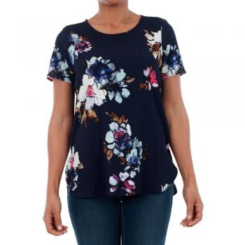 Vero Moda Camiseta Mujer S Azul Marino 10193524 VMBALI Slit S/S Top SB8 Frost Gray/Total Eclipse