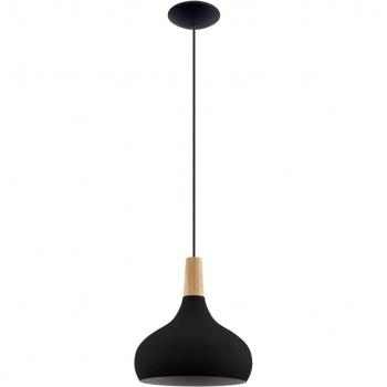 Lámpara Colgante Eglo Sabinar Negro 1xE27 Ø 28cm